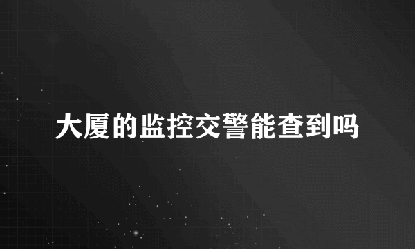 大厦的监控交警能查到吗