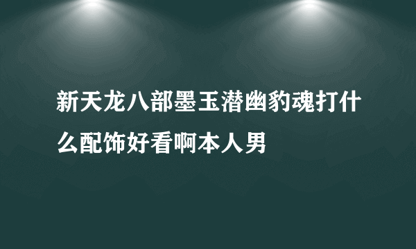 新天龙八部墨玉潜幽豹魂打什么配饰好看啊本人男
