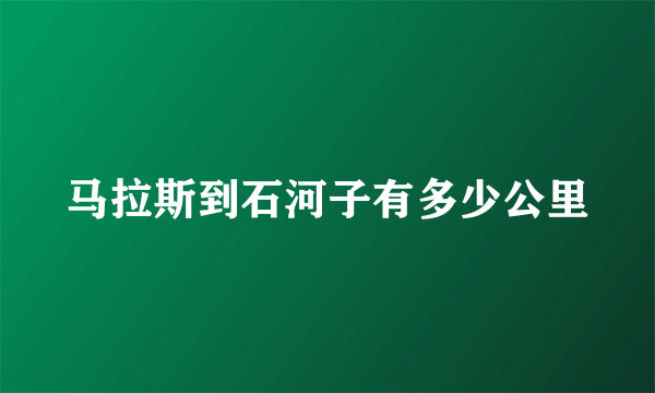 马拉斯到石河子有多少公里