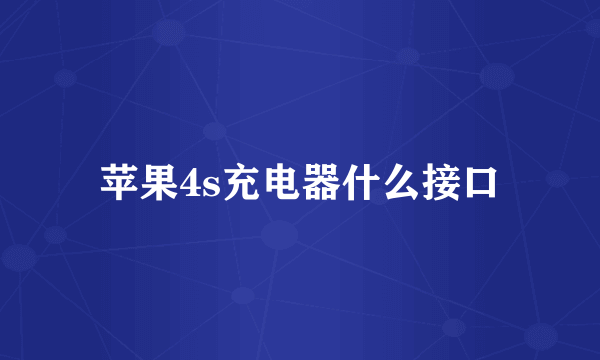 苹果4s充电器什么接口