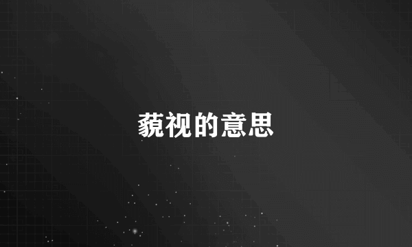 藐视的意思