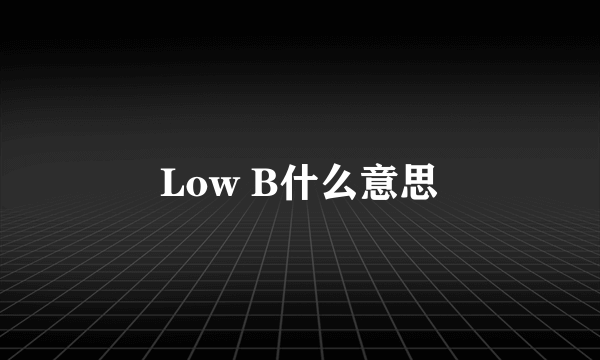 Low B什么意思