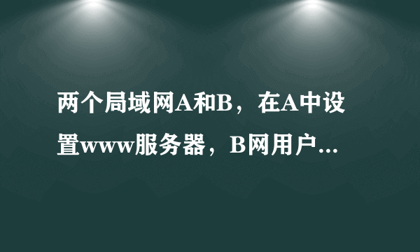 两个局域网A和B，在A中设置www服务器，B网用户如何访问得到？