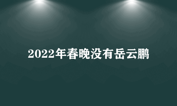2022年春晚没有岳云鹏