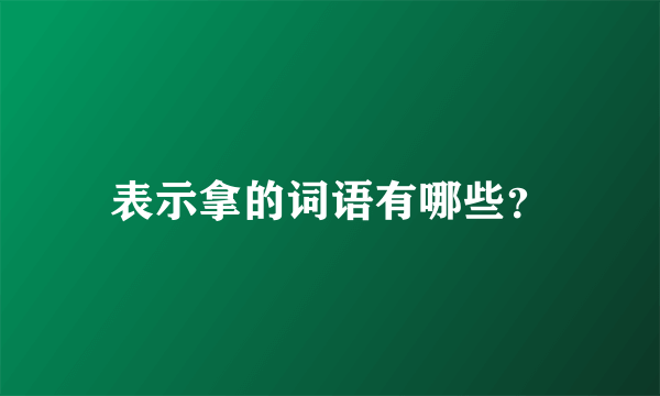 表示拿的词语有哪些？