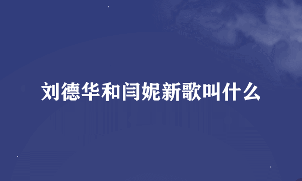 刘德华和闫妮新歌叫什么