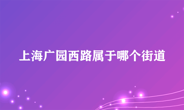 上海广园西路属于哪个街道