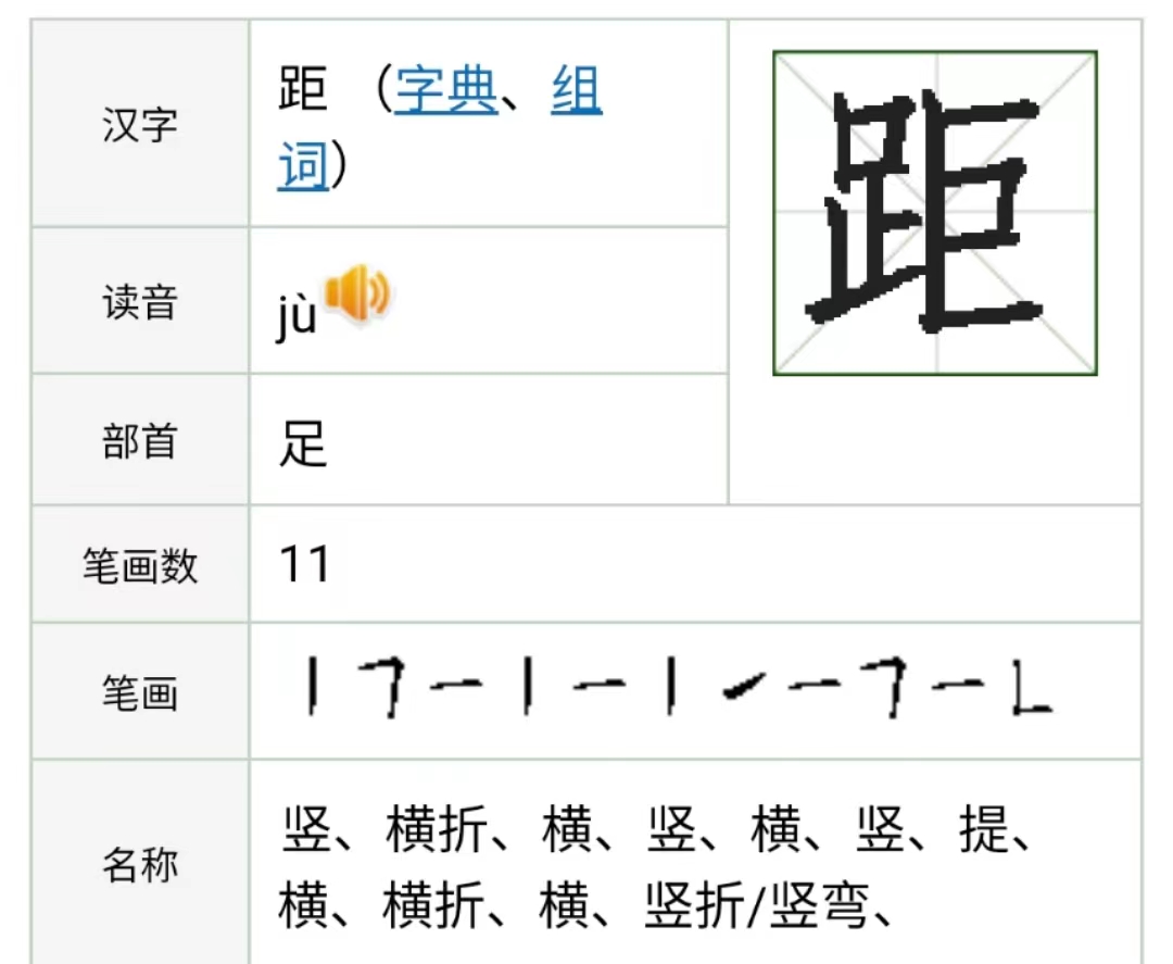 距怎么写
