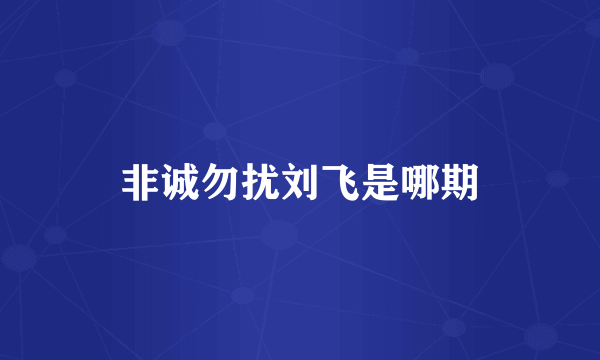非诚勿扰刘飞是哪期