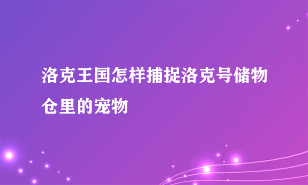 洛克王国怎样捕捉洛克号储物仓里的宠物