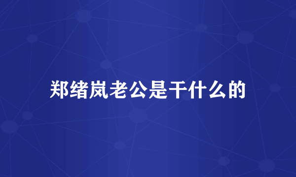 郑绪岚老公是干什么的