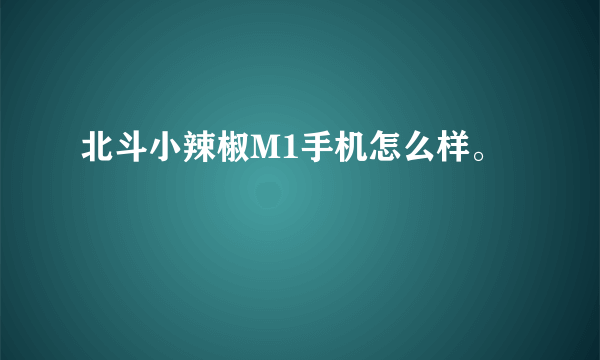 北斗小辣椒M1手机怎么样。