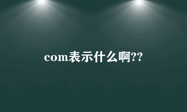 com表示什么啊??