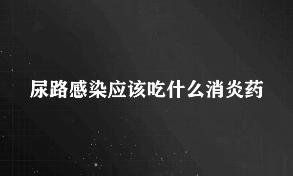 尿路感染应该吃什么消炎药