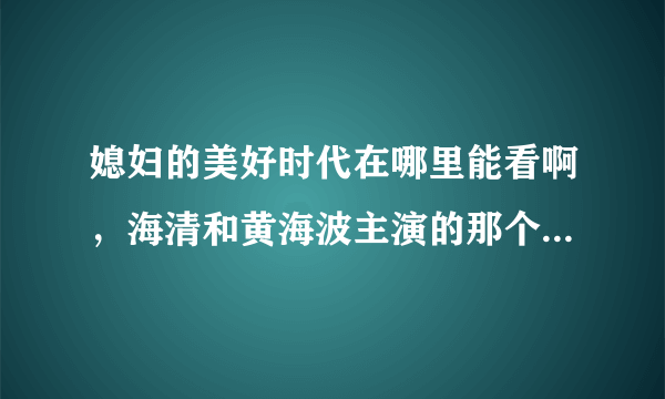 媳妇的美好时代在哪里能看啊，海清和黄海波主演的那个，急求，谢谢