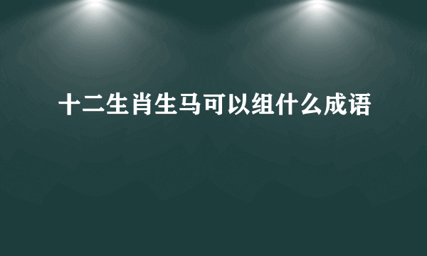 十二生肖生马可以组什么成语