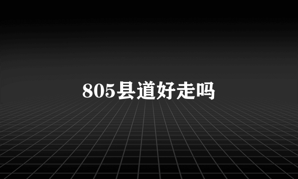 805县道好走吗