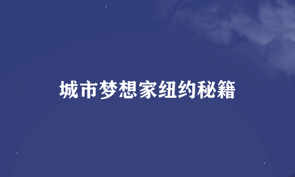 城市梦想家纽约秘籍