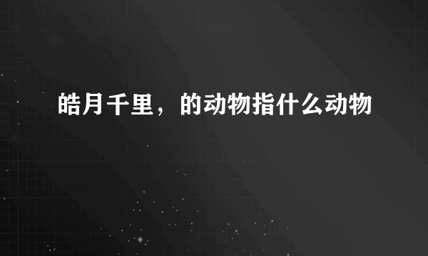 皓月千里，的动物指什么动物