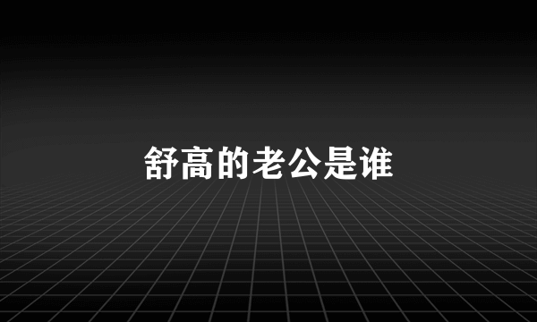 舒高的老公是谁