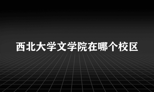 西北大学文学院在哪个校区