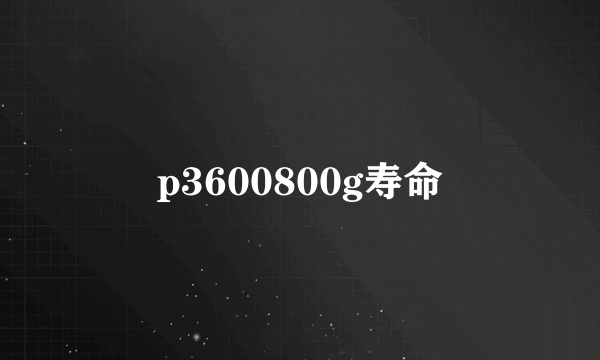 p3600800g寿命