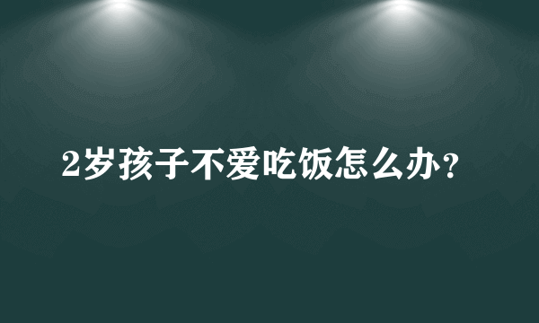 2岁孩子不爱吃饭怎么办？