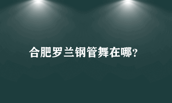 合肥罗兰钢管舞在哪？