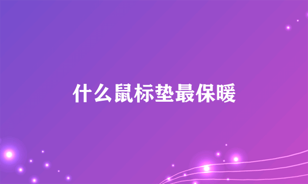 什么鼠标垫最保暖