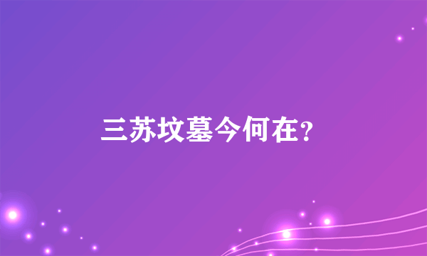 三苏坟墓今何在？