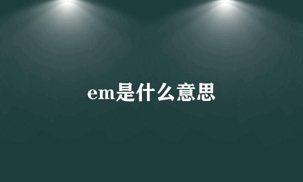 em是什么意思