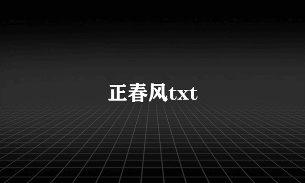 正春风txt