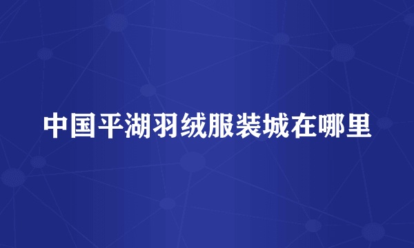 中国平湖羽绒服装城在哪里