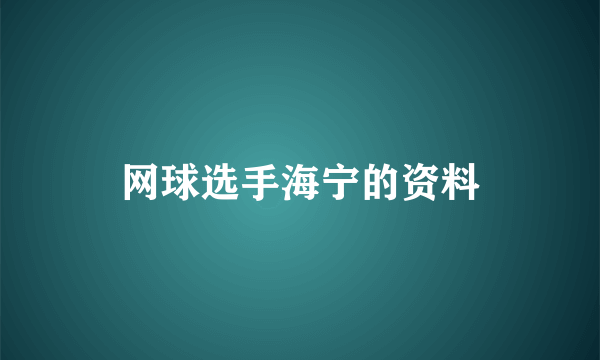 网球选手海宁的资料