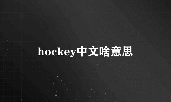 hockey中文啥意思