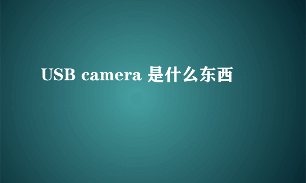 USB camera 是什么东西