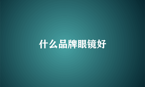 什么品牌眼镜好