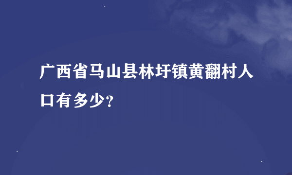广西省马山县林圩镇黄翻村人口有多少？