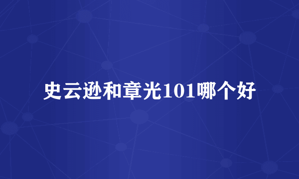 史云逊和章光101哪个好