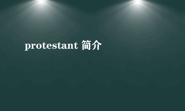 protestant 简介