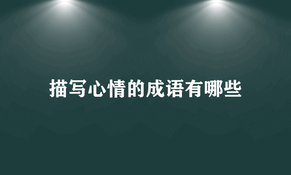 描写心情的成语有哪些