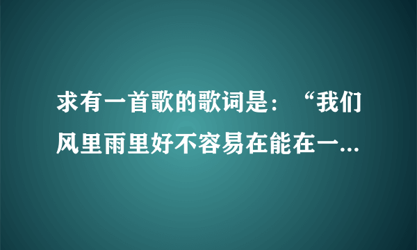 求有一首歌的歌词是：“我们风里雨里好不容易在能在一起，说什么我也不会让你再离我而去”是什么歌