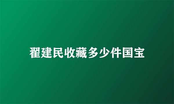 翟建民收藏多少件国宝