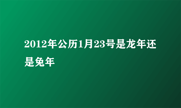2012年公历1月23号是龙年还是兔年