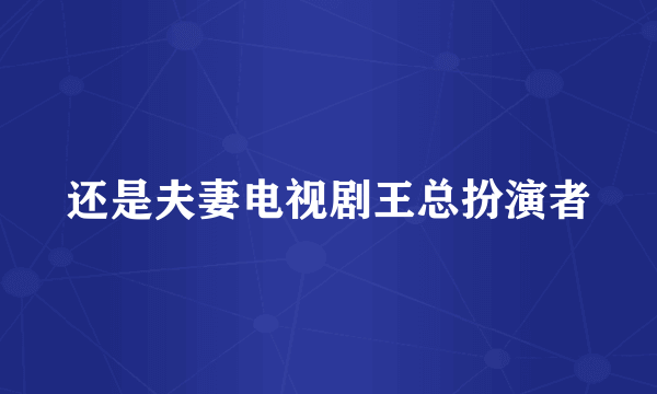 还是夫妻电视剧王总扮演者