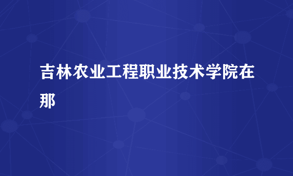 吉林农业工程职业技术学院在那