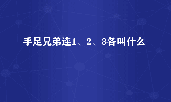 手足兄弟连1、2、3各叫什么
