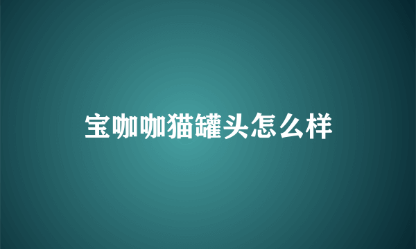 宝咖咖猫罐头怎么样