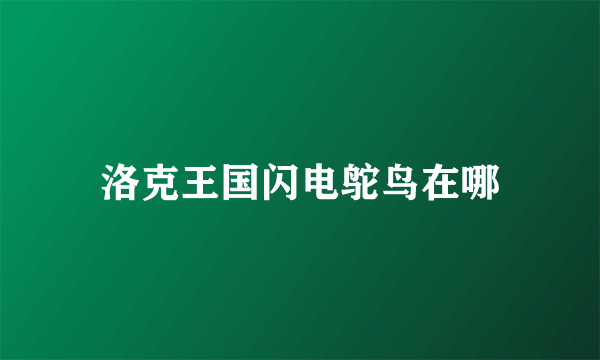 洛克王国闪电鸵鸟在哪