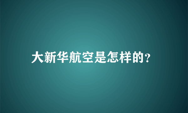 大新华航空是怎样的？